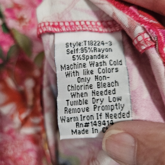 Johnny Was Multicolor Floral Short Sleeve Top Large - Picture 3 of 5